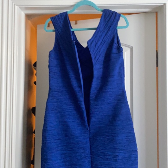 EMMA FASHIONS Royal Blue Shirred Cocktail Dress w/design sz 12 - Picture 7 of 9